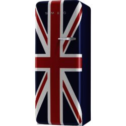 Smeg FAB28YUJ1 60cm 'Retro Style' Fridge and Ice Box in Union Jack Design with Left Hand Hinge